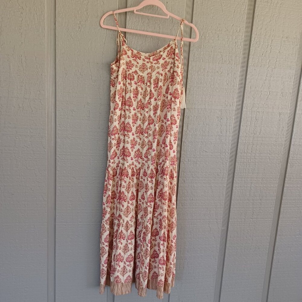 Natalie Martin Melanie Cyprus Sundress in pink and ivory S